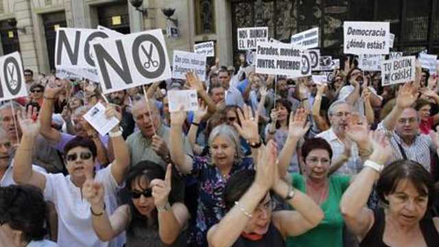 Protest față de măsurile de austeritate  la Madrid