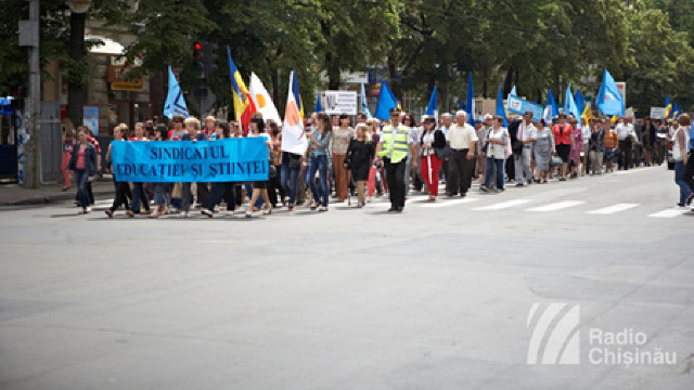 Protest sindicalist în centrul Chișinăului