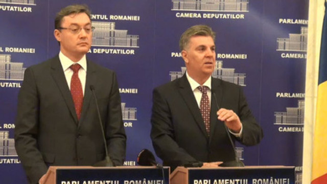 Valeriu Zgonea și Igor Corman, briefing comun la București