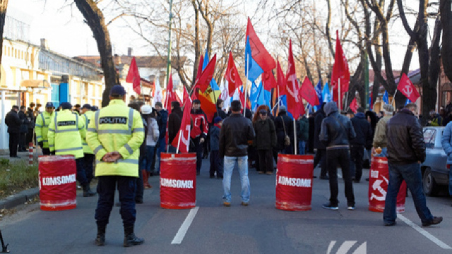 Protestul comuniștilor din fața sediului Delegației UE, ilegal