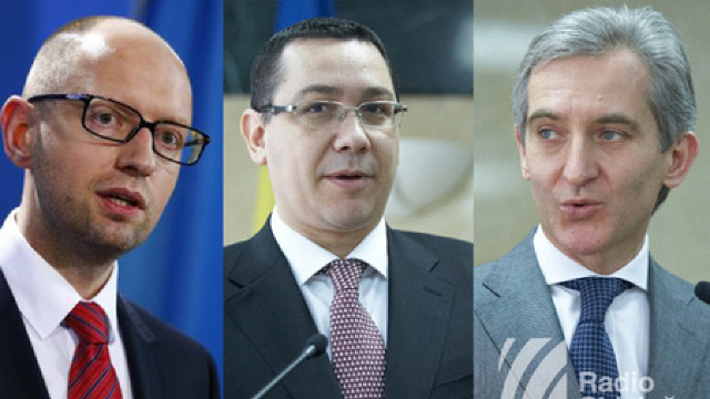 Iurie Leancă, Victor Ponta și Arseni Iațeniuk, în ședință trilaterală la Kiev