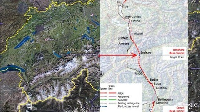 Cel mai mare tunel feroviar din lume va fi inaugurat în Alpii Elvețieni