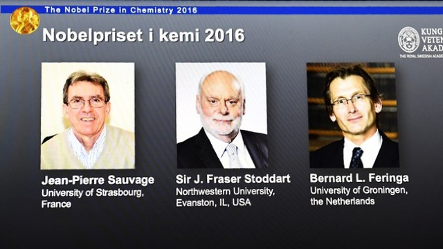 Jean-Pierre Sauvage, Fraser Stoddart și Bernard Feringa au câștigat premiul Nobel pentru Chimie 
