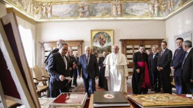 Papa Francisc l-a primit pe Mahmoud Abbas, care a inaugurat ambasada palestiniană la Vatican