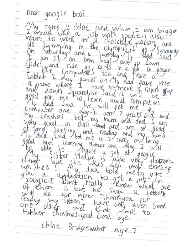 FOTO | O fetiță de 7 ani a trimis o scrisoare la Google, 