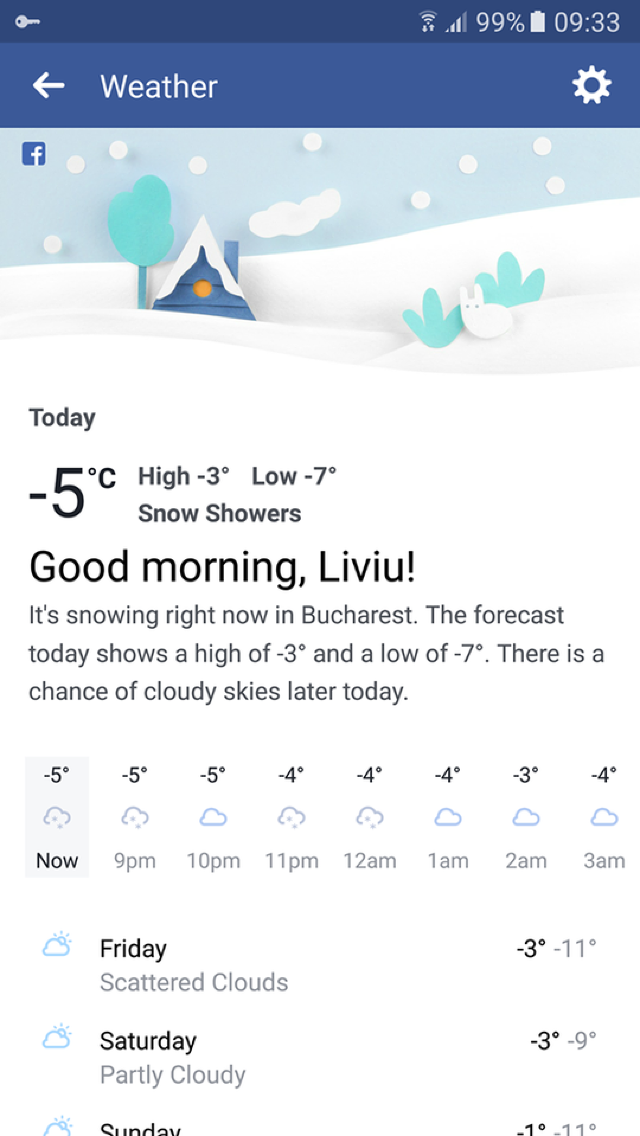 Facebook lansează secțiunea METEO. Va oferi și notificări cu privire la vreme