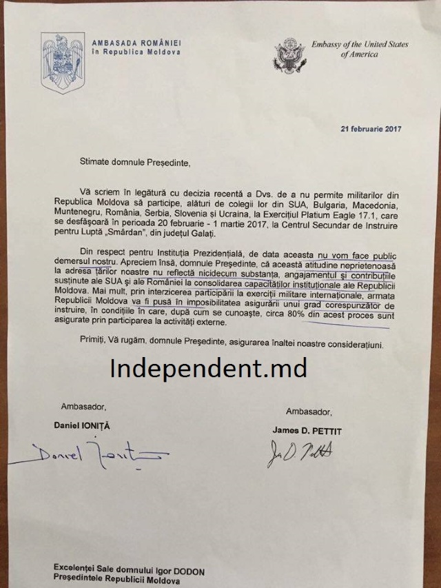 DOC | O gafă diplomatică a lui Igor Dodon, criticată de opoziție