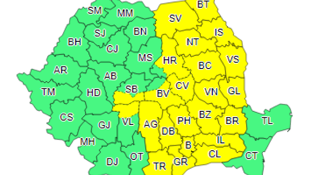 COD GALBEN de ploi și furtuni în jumătate din România