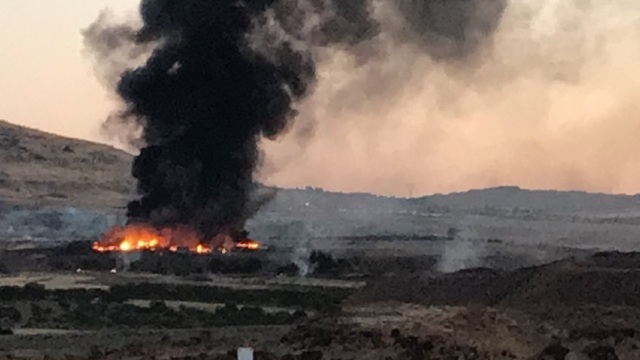 Un incendiu a izbucnit într-o zonă militară turcă din apropiere de granița cu Siria