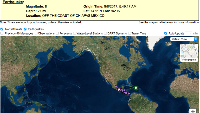 Un cutremur cu magnitudinea 8 s-a produs în sudul Mexicului - USGS