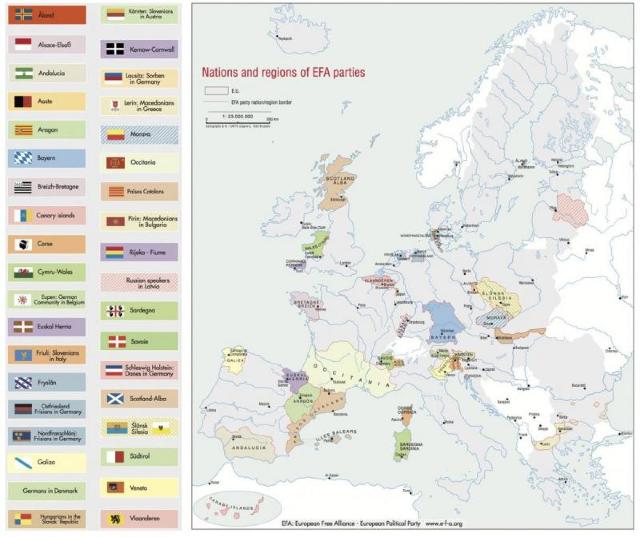 Cum ar arăta harta Europei dacă toate regiunile care luptă pentru autonomie ar câștiga-o