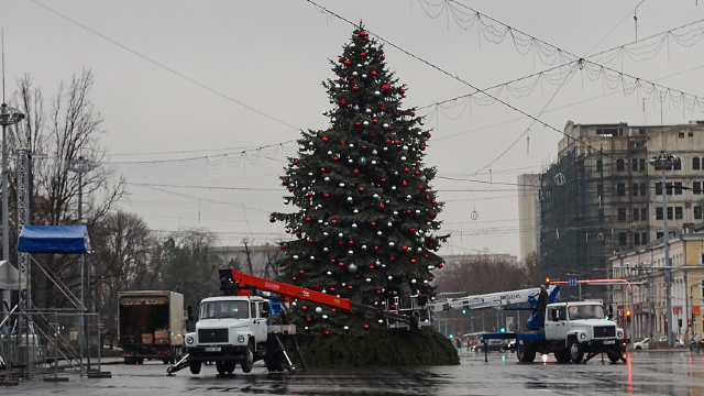 Bradul de Crăciun instalat de Primărie în centrul Chișinăului a fost tăiat ILEGAL, potrivit Agenției Ecologice