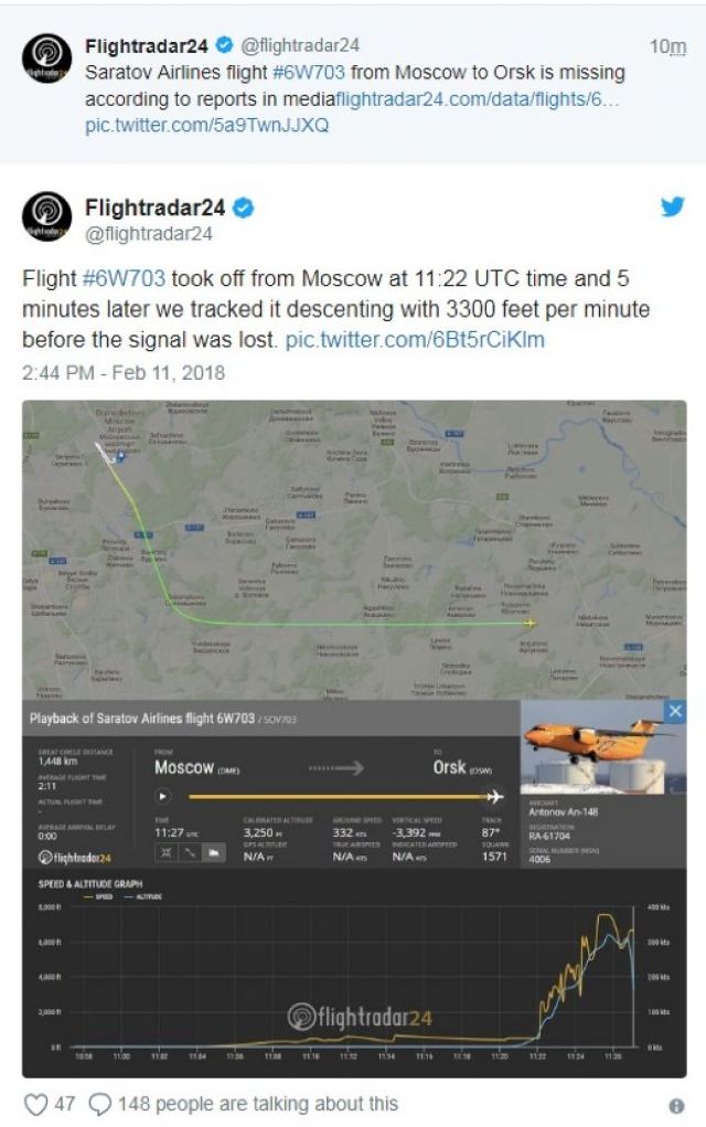 FOTO/VIDEO | Ce se știe despre prăbușirea avionului An-148 în suburbiile Moscovei