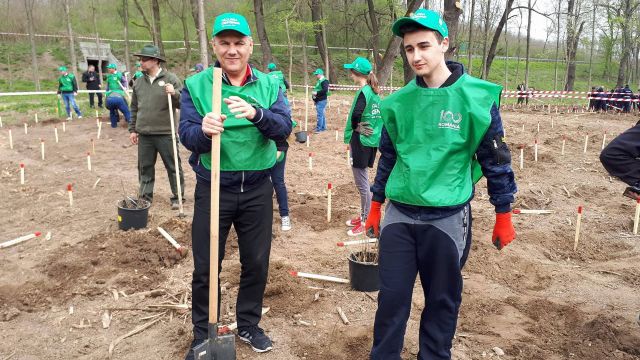 La Huși și Leușeni a început plantarea Pădurii Centenar