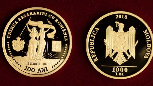 Cât costă moneda de aur „100 de ani de la Unirea Basarabiei cu România”. BNM a prezentat prețurile