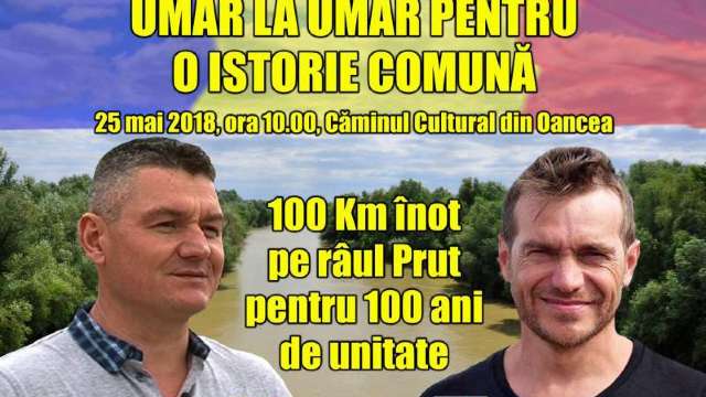 Centenarul Marii Uniri | Ion Lazarenco Tiron și Avram Iancu vor înota 100 de km pe  Prut