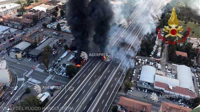 Italia | Un camion cisternă a explodat la Bologna, nu departe de aeroport

