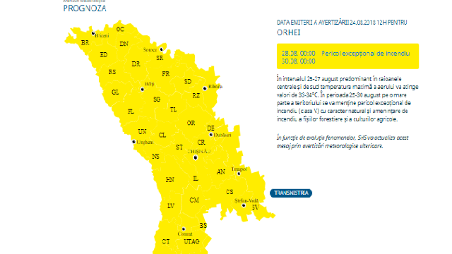 Pericol excepțional de incendiu, emis de meteorologi pe o mare parte a teritoriului R.Moldova