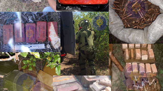 FOTO | Arme, muniții și dispozitive explozibile, descoperite de către ofițerii SIS
