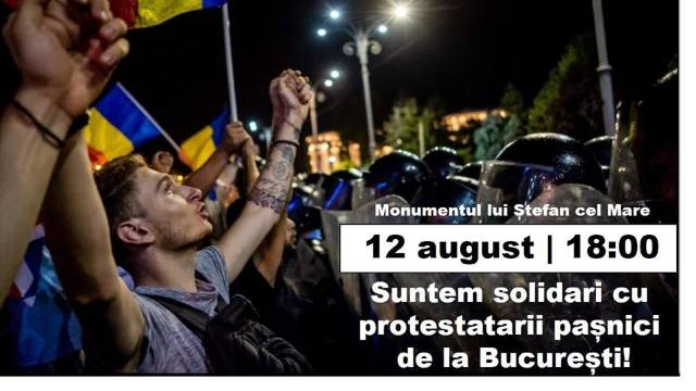 „STOP violența! STOP dictatura!”. Opoziția de la Chișinău organizează o manifestație de solidarizare cu protestele de la București