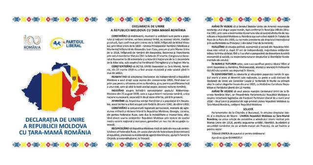 PL strânge semnături sub o declarație de Unire a Republicii Moldova cu România