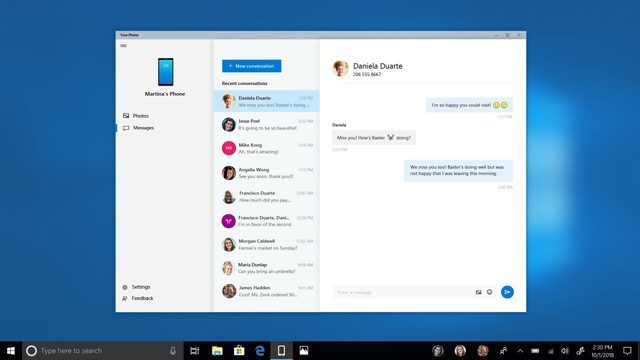 Microsoft a adăugat suport pentru sincronizarea pozelor și a mesajelor SMS între smartphone și PC-uri cu Windows 10