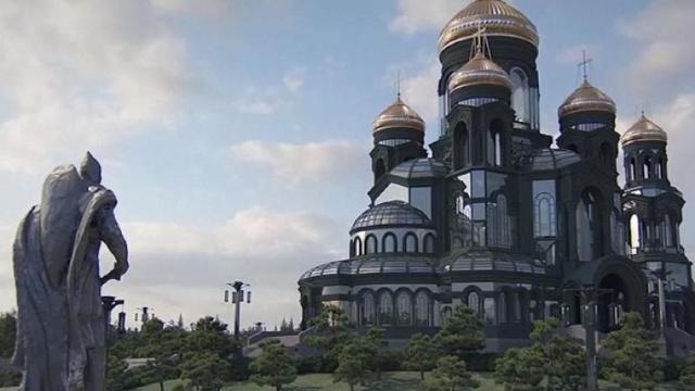 FOTO | Armata rusă își face o mega-catedrală din sticlă și metal, cu arhitectură inspirată parcă din Game of Thrones