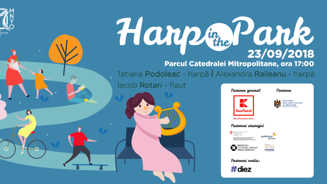 Harp in the Park | 4 concerte de harpă în 4 parcuri din Chișinău
