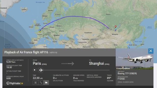 Un avion cu peste 280 de persoane la bord, pe cursa Paris-Shanghai, a aterizat urgent în Siberia