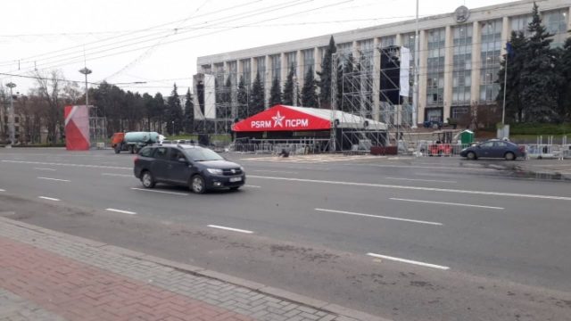 ATENȚIE | Circulația transportului, sistată în centrul Chișinăului, în urma unui miting electoral al PSRM