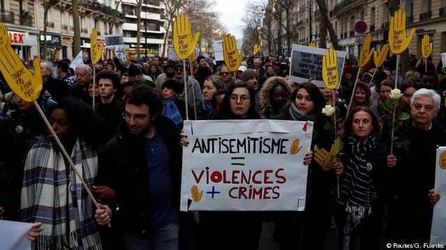 Proteste în mai multor orașe din Franța, față de intensificarea atacurilor antisemite