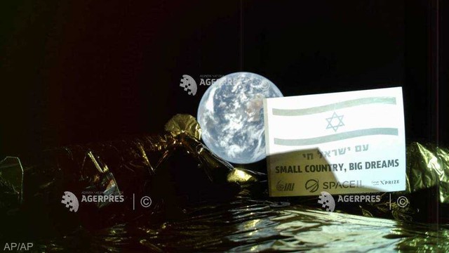 Un „selfie'' cu Terra, transmis de prima sondă lunară israeliană