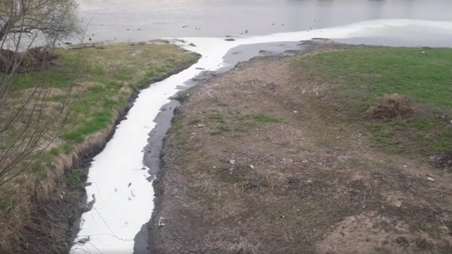 Scurgeri posibil toxice în râul Nistru, în apropierea cetății Soroca (VIDEO)