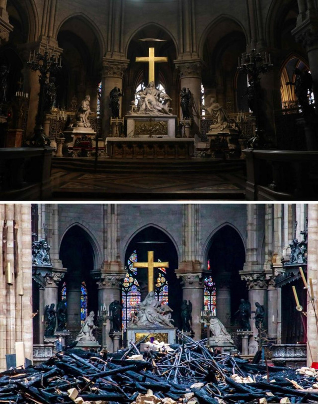 Imagini de la Catedrala Notre-Dame după incendiu