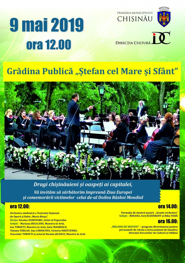 Programul activităților culturale dedicate zilei de 9 Mai, la Chișinău