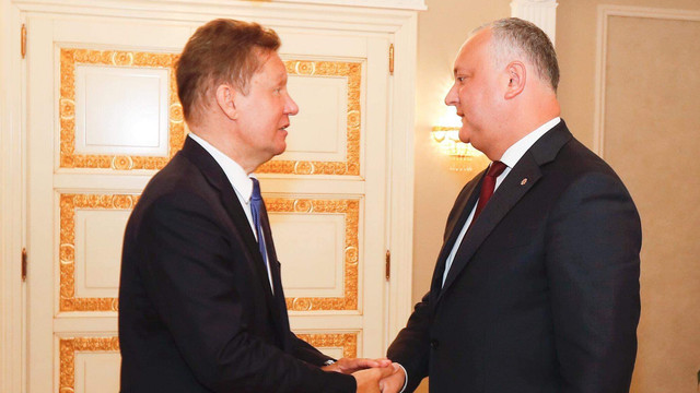 Igor Dodon a avut o întrevedere cu șeful Consiliului de Administrare al Gazprom, Alexei Miller