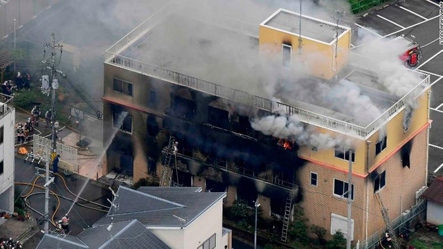 Cel puțin 33 de persoane au murit în Japonia în urma unui incendiu la un studio de animație