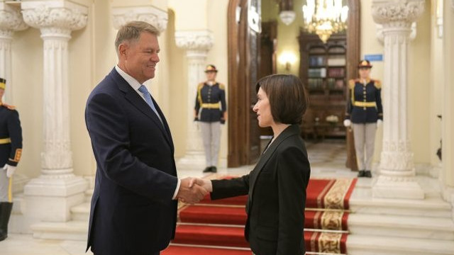 Maia Sandu și-a început vizita oficială la București cu o întrevedere la Palatul Cotroceni cu Klaus Iohannis