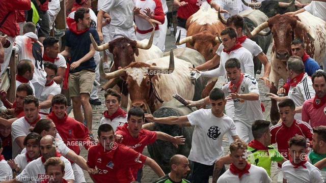 Pamplona - Un britanic și un american răniți în cursele cu tauri
