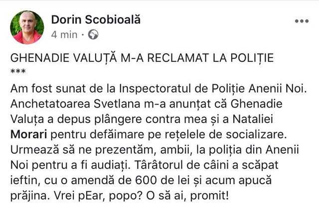 Diaconul Valuța caută răzbunare: După ce a târât un câine pe asfalt, cere poliției să ancheteze jurnaliștii pentru „defăimare”
