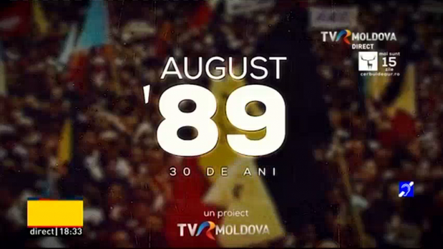 AUGUST '89, campanie TVR Moldova | Primul ziar în limba română, 