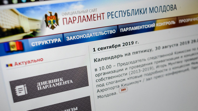 Site-ul Parlamentului, disponibil și în limba rusă