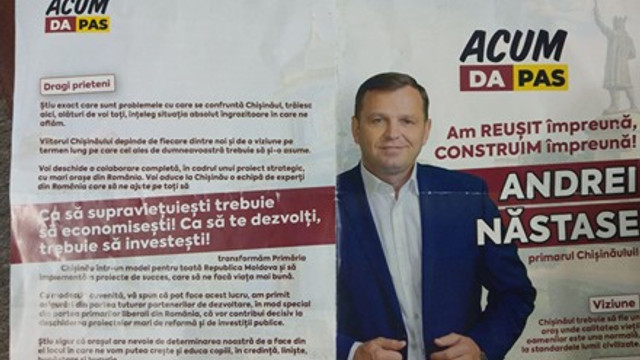 Blocul ACUM, obligat prin instanță să lichideze mai multe materiale electorale în campania pentru funcția de primar al Chișinăului, la care candidează Andrei Năstase