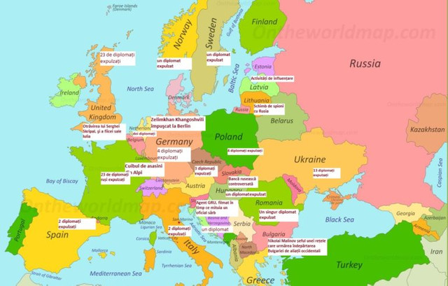 G4MEDIA | Harta spionilor ruși infiltrați în Europa. Țările în care au activat rețele întregi de agenți ai Moscovei 