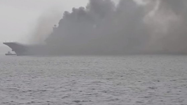 VIDEO | Incendiu la bordul portavionului rus Amiral Kuznețov: O persoană a fost dată dispărută, iar alte trei rănite