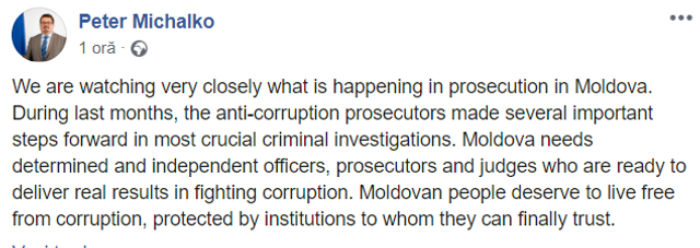 Mesajul ambasadorului UE la Chișinău în legătură cu lupta anitcorupție. „În ultimele luni, procurorii anticorupție au făcut mai mulți pași importanți în cele mai importante investigații penale”