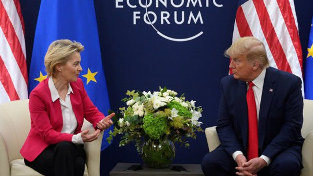 DAVOS 2020: Donald Trump i-a transmis Ursulei von der Leyen că vrea un acord comercial cu UE