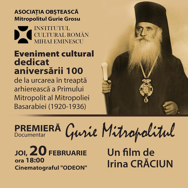OAMENII CETĂȚII | VIDEO/AUDIO | Gurie, Mitropolitul Basarabiei – 100 de ani de la urcarea în treaptă arhierească 
