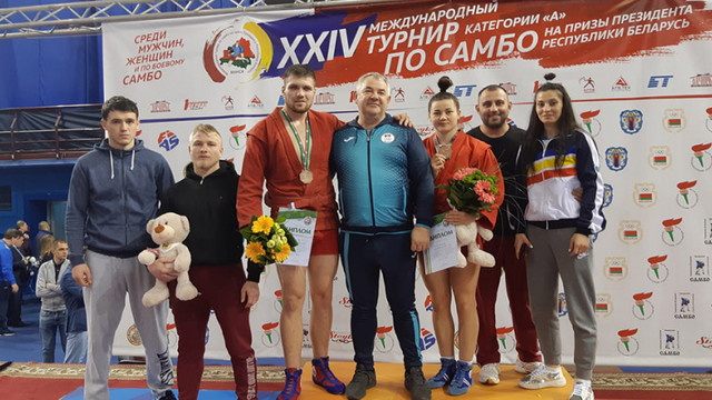 Trei medalii la turneul de sambo din Belarus

