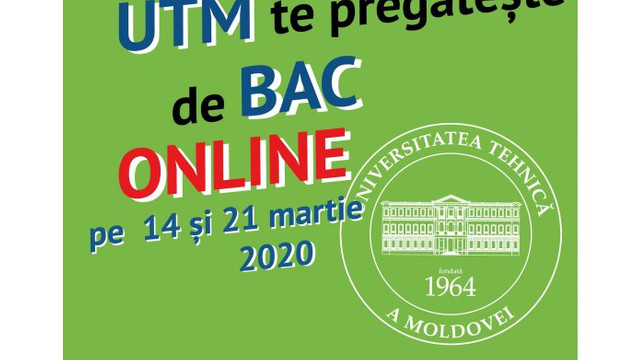 UTM organizează cursuri online de pregătire pentru BAC